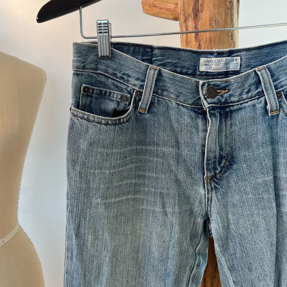 🌻 100% Cotton Y2K Vintage American Eagle Outfitters Hipster Flare Jeans 2 Long